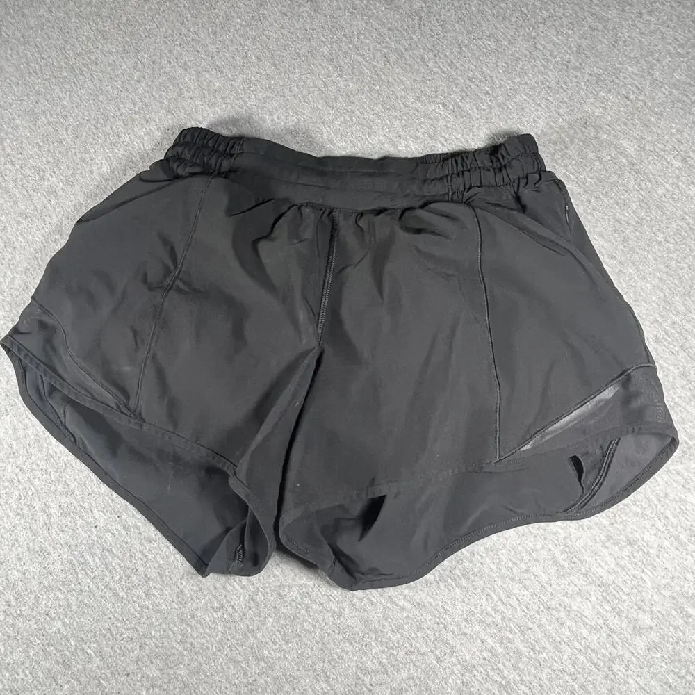 Lululemon Woman’s Size 6 stretchy Black Athletic Running Shorts LuLu - Picture 3 of 5